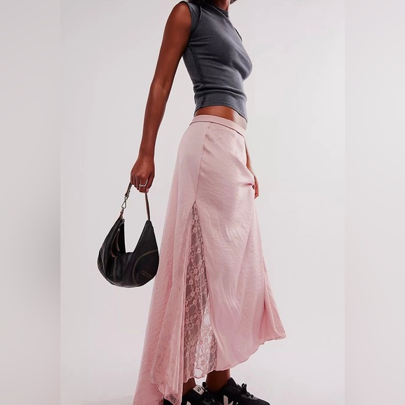 Intimately by Free People Make You Mine Mauve Half Slip Maxi Skirt - Picture 1 of 12
